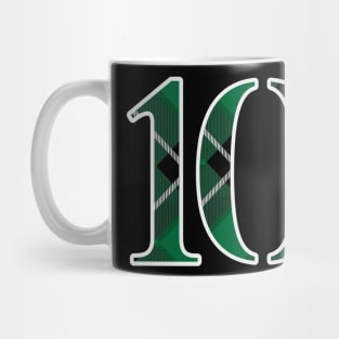 10 Sports Jersey Number Green Black Flannel Mug